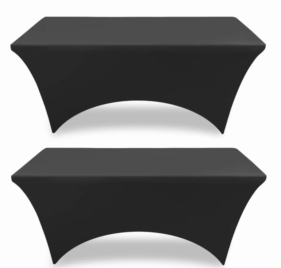 6ft Black Spandex Tablecloth