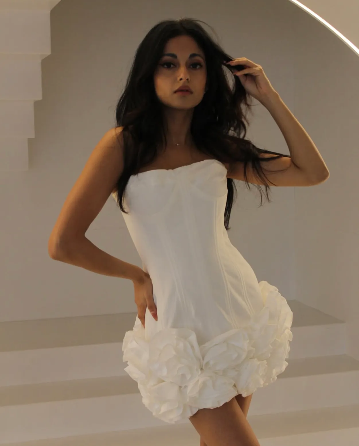 Cupped corset embodied mini skirt