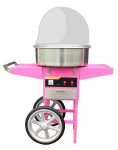 Food Zuckerwattemaschine mit Wagen Rosa