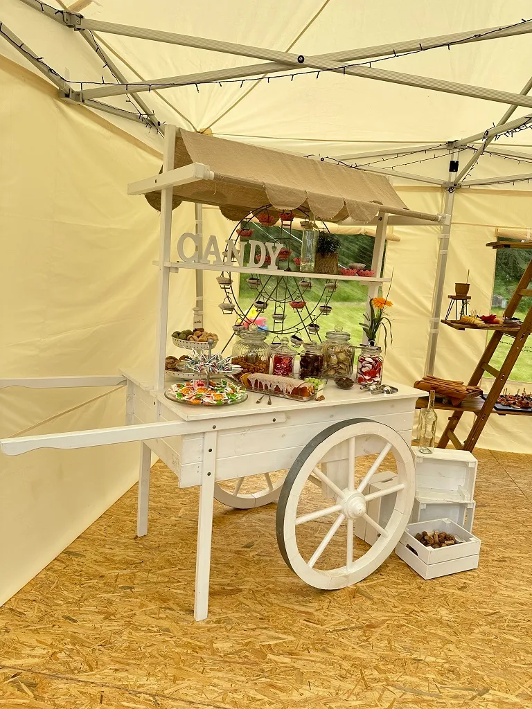 Deko - Candy Bar - Marktwagen - WEISS