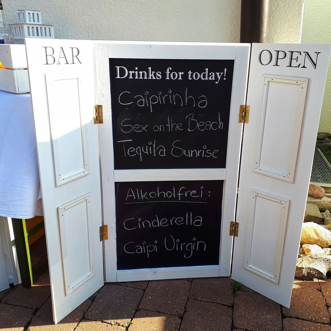 Deko-Artikel Bar Tafel Weiß