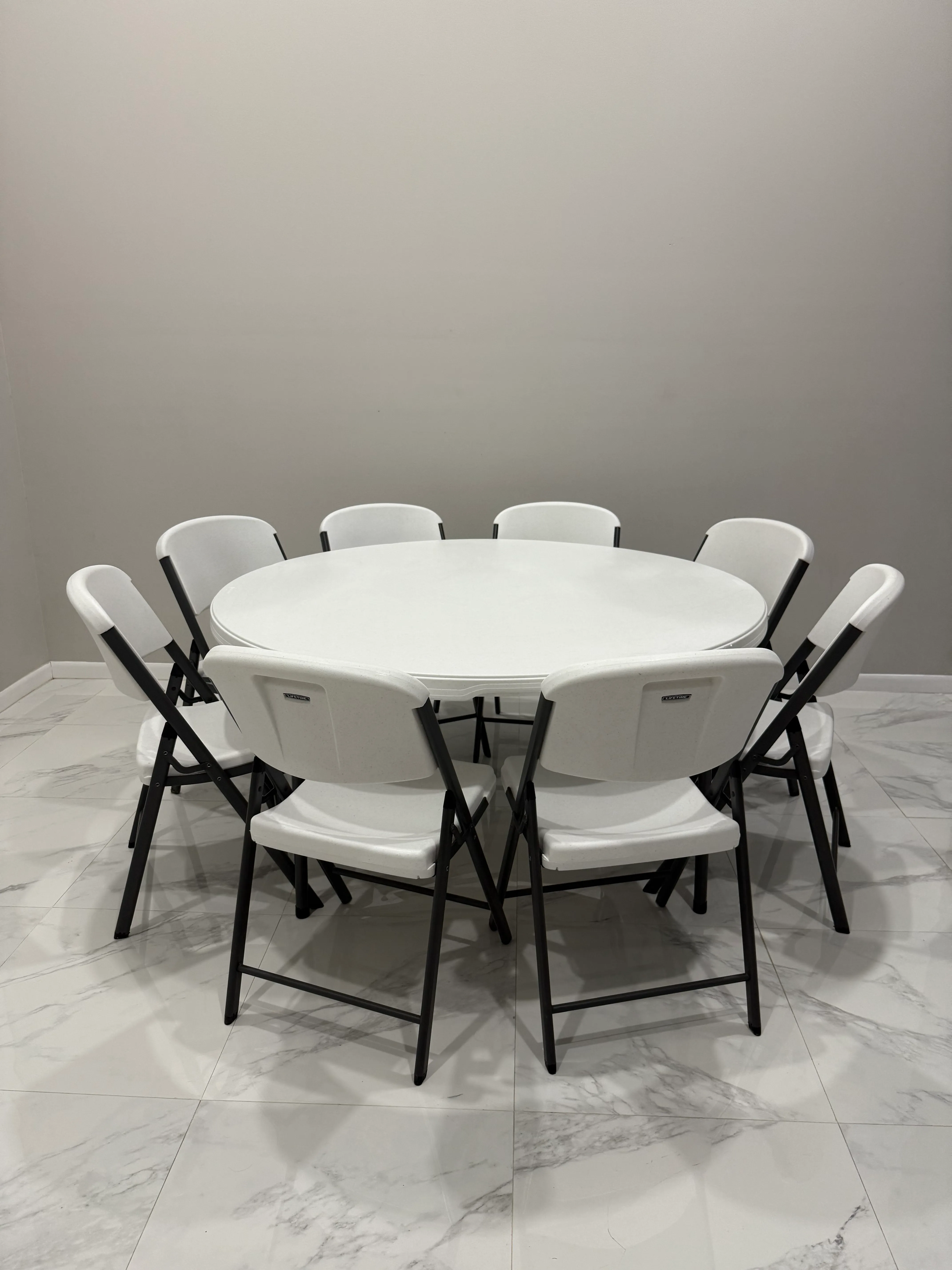 1 - 5' Round Table & 8 Chairs 