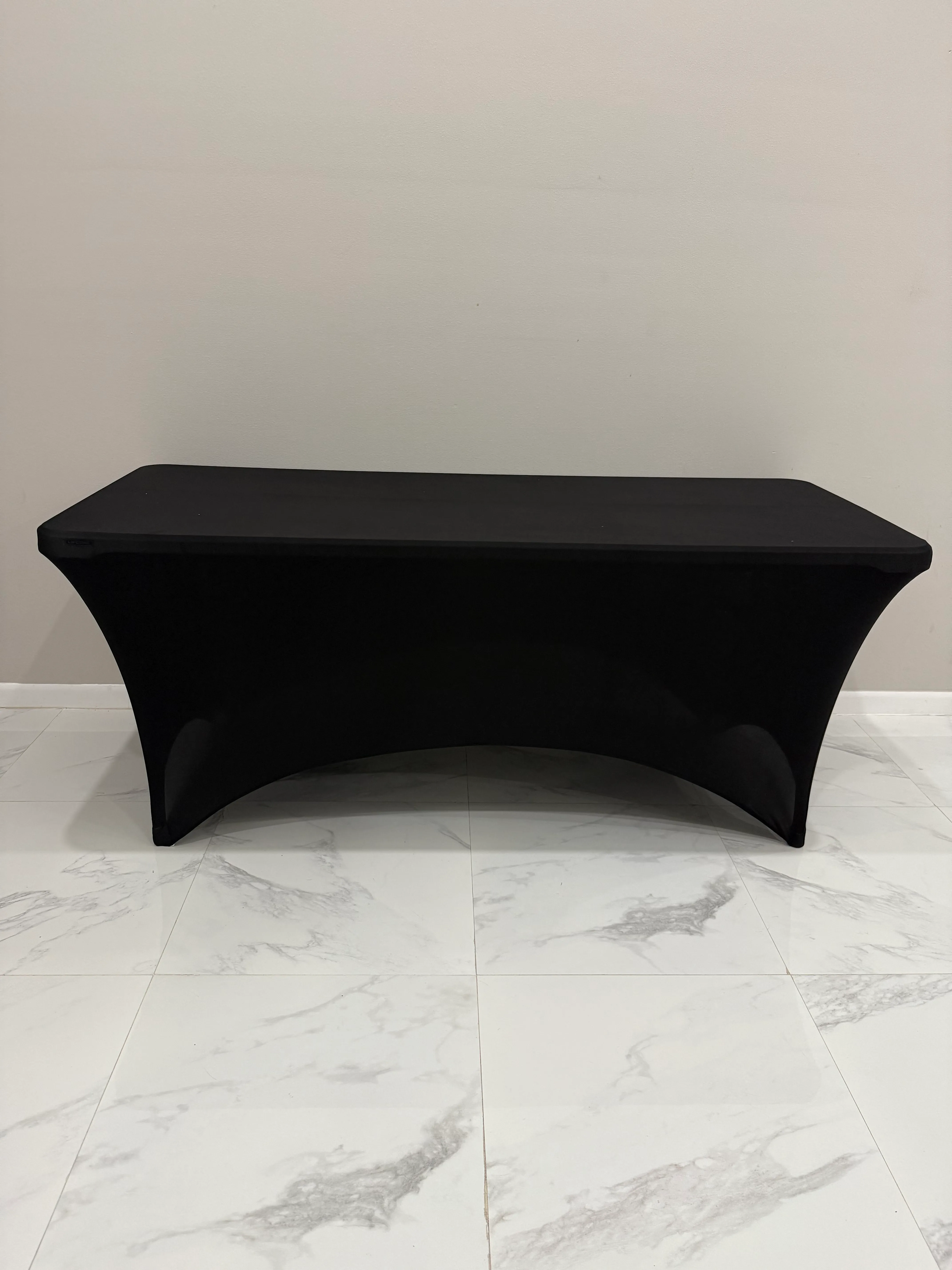 6’ Rectangle Table with Black Cloth 