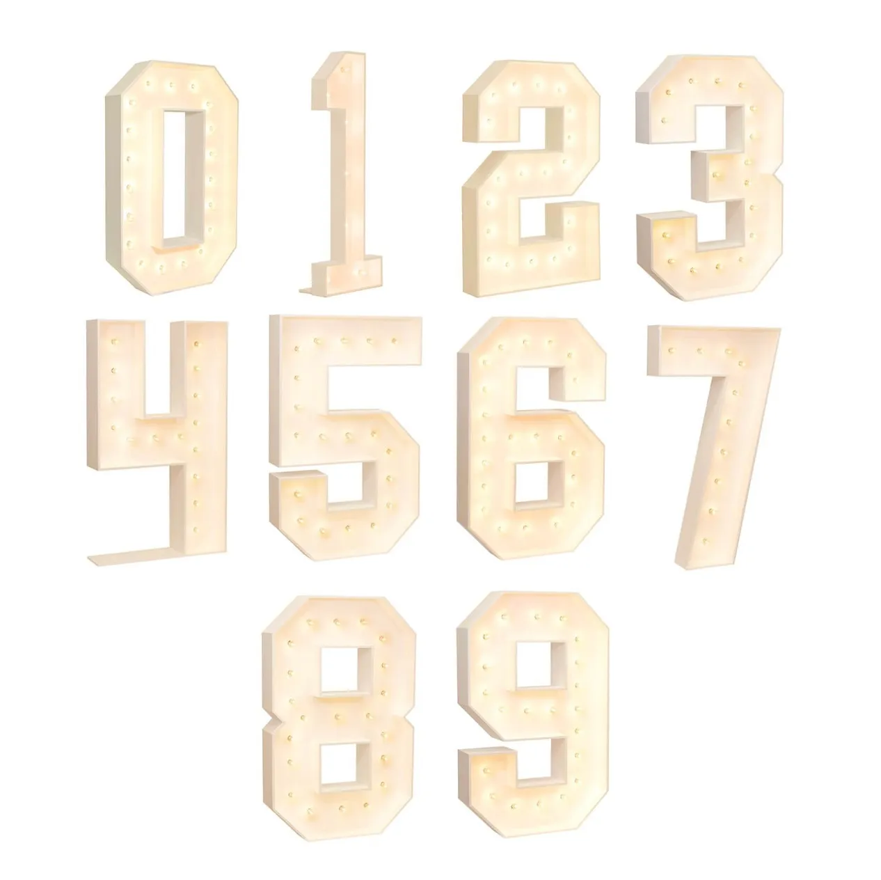 4’ Wood Marquee Numbers with Lights