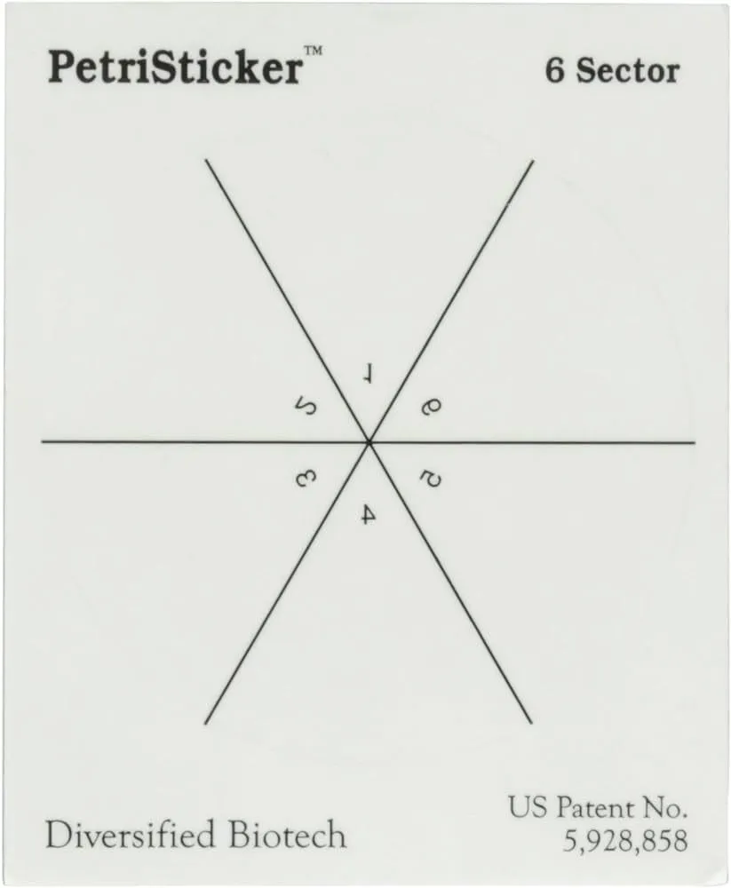 PetriSticker 6 Sector Div Bio