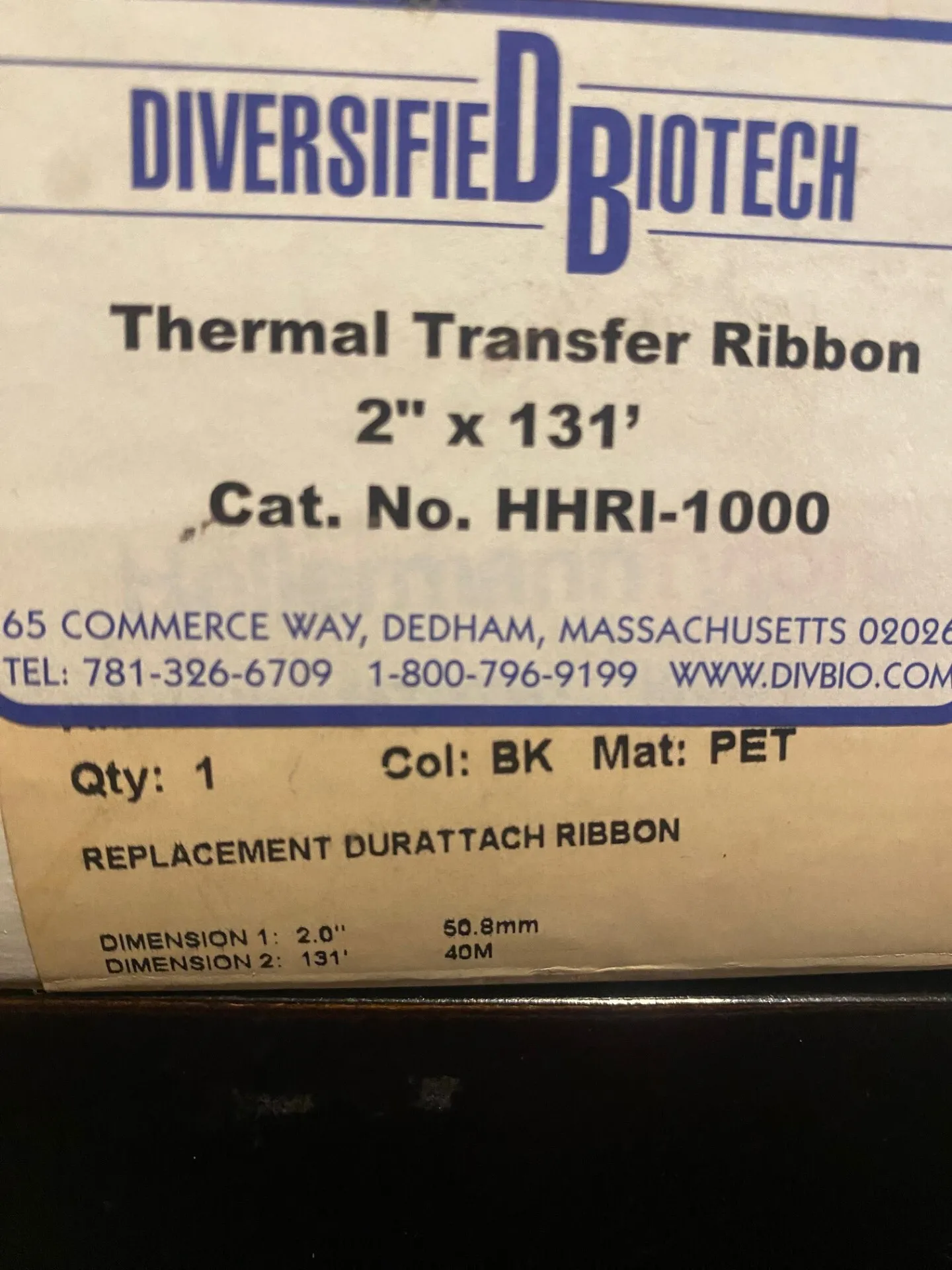 Thermal Transfer Ribbon Divbio