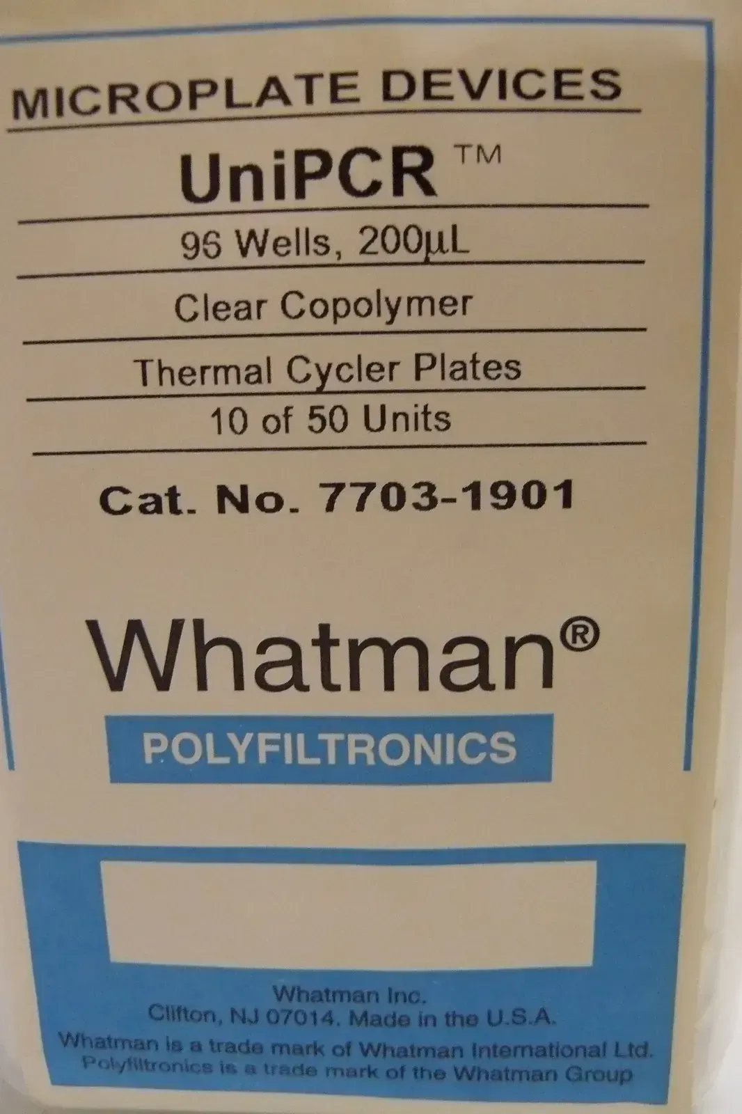 MICROPLATE DEVICES UNIPCR WHATMAN 7703-1901