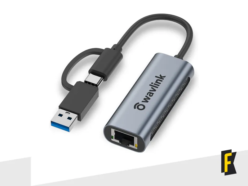  Adaptador de rede WAVLINK USB-C P/ 2.5 Gbps Ethernet (Mac/Win)