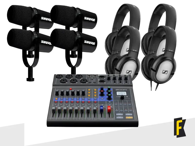 Kit Podcast com Microfone MV7 + Mesa
