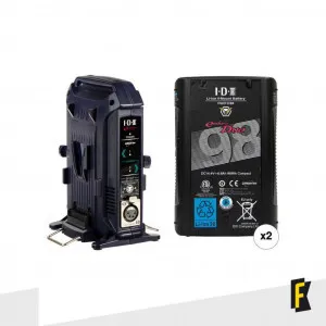 Kit 2x Bateria V-Mount IDX 96Wh 14.4v + Carregador Duplo