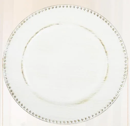 White Beaded Charger