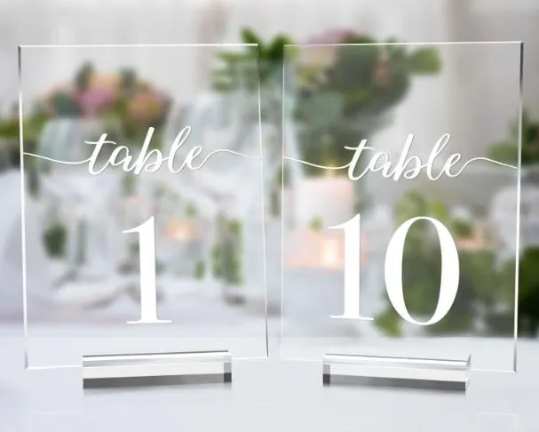Clear Acrylic Table Numbers - 1-10