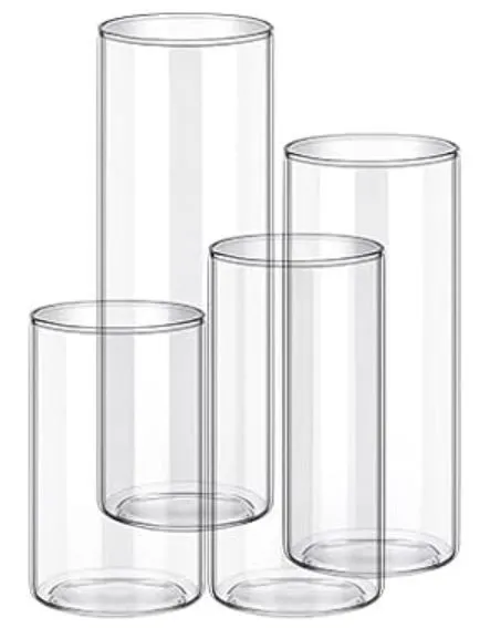 Thin Cylinder Vases in Mixed Heights