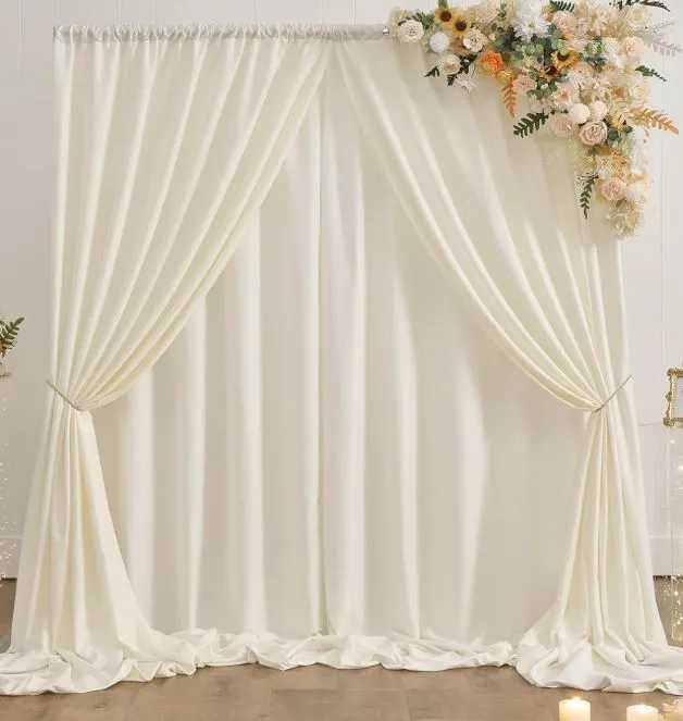 Ivory Backdrop Curtains Set of 2