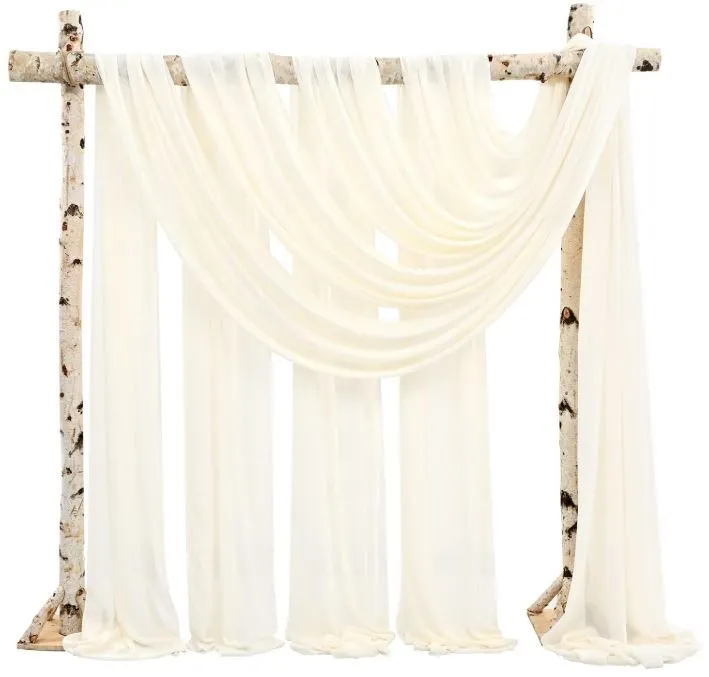 Ivory Chiffon Draping Fabric Set of 2