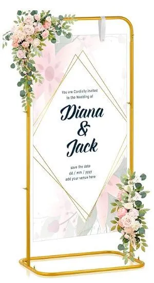 Gold Metal Sign Holder