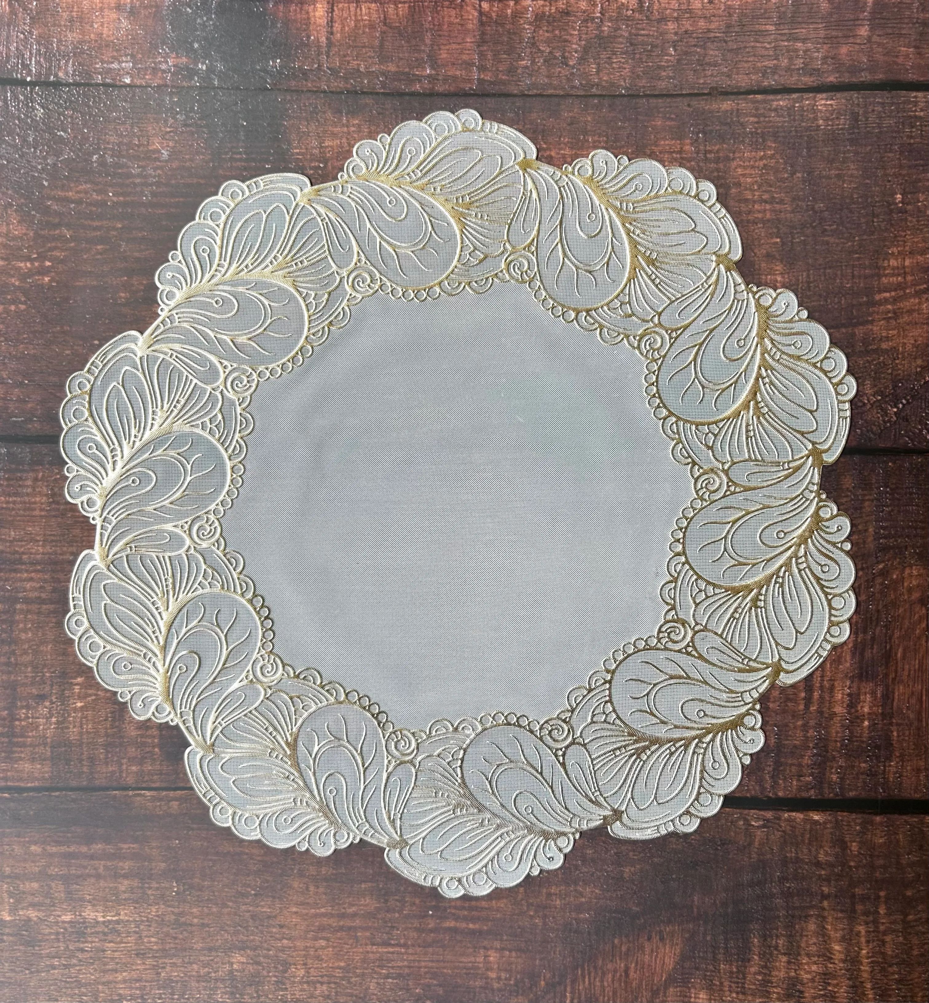 Metallic Gold Elegant Design Vinyl Placemat