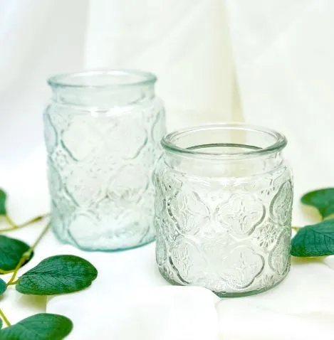 Set of 2 Decorative Glass Vases