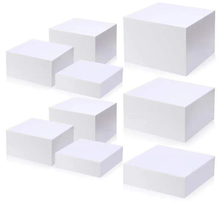 White Acrylic Display Risers - Set of 9
