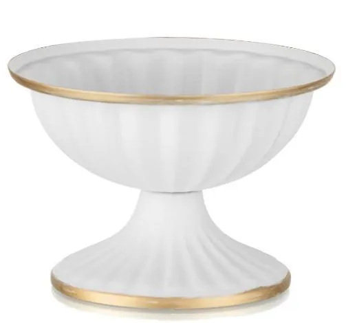 Mini Metal White with Gold Vase