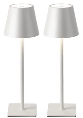 2 Pack White Cordless LED Lamps