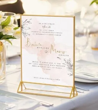 Gold Accented Acrylic Sign Holder- 8.5x11