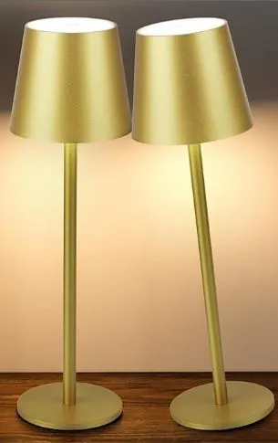 2 Pack Gold Cordless LED Lamps