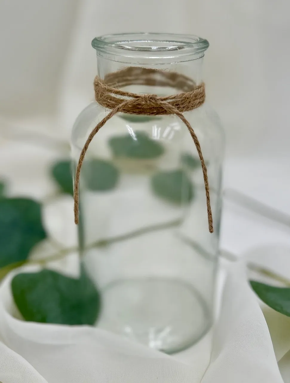 Glass Vase with Jute