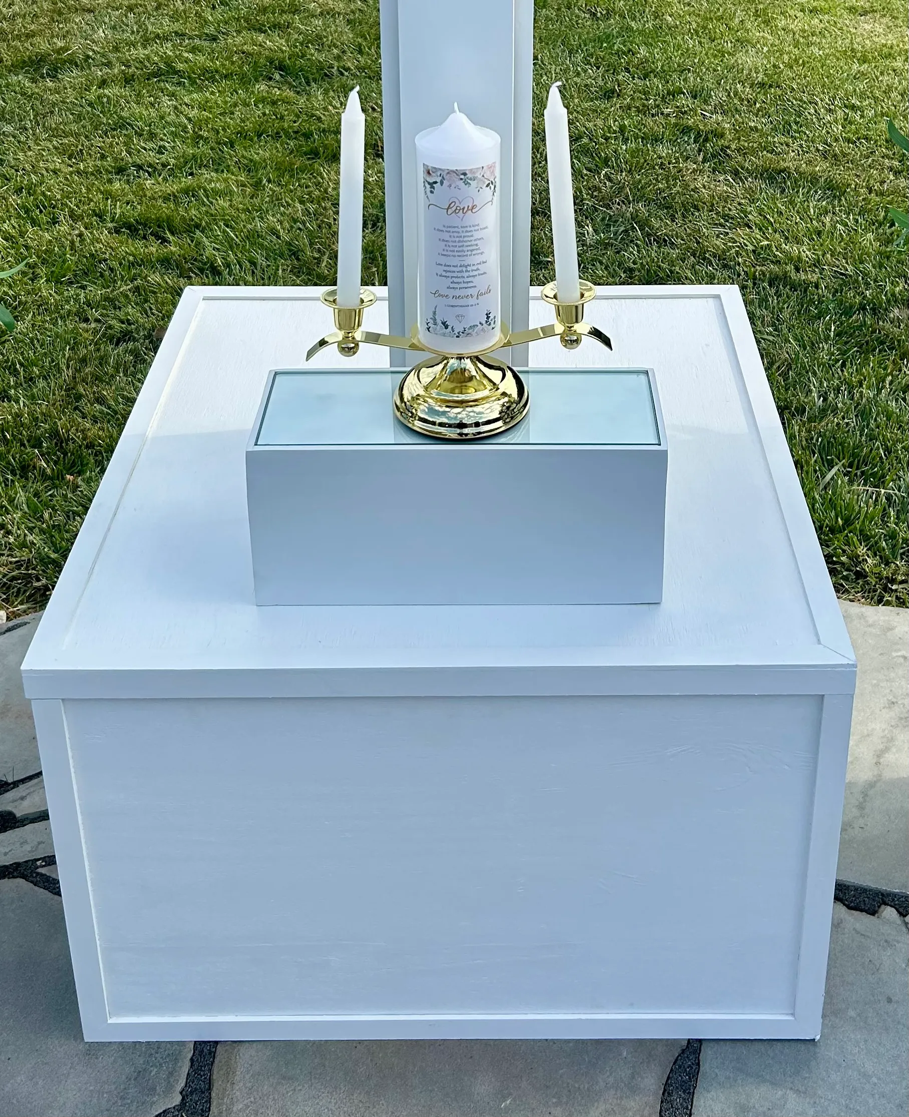White Unity Candle Riser