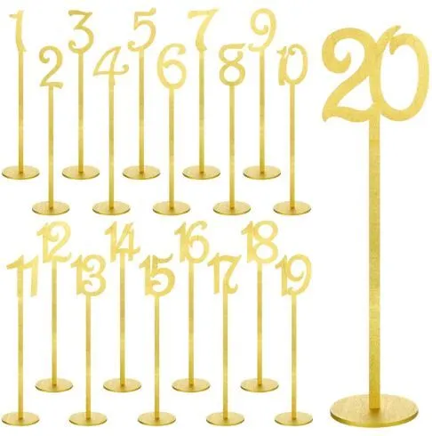 Gold Wooden Table Numbers - 1-20