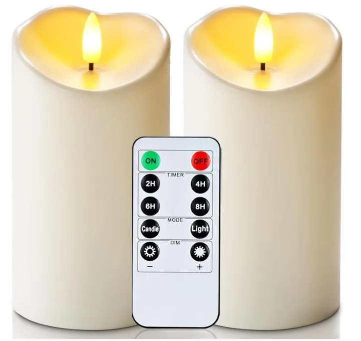 Ivory White Flameless LED 6" Candles- Set of 2