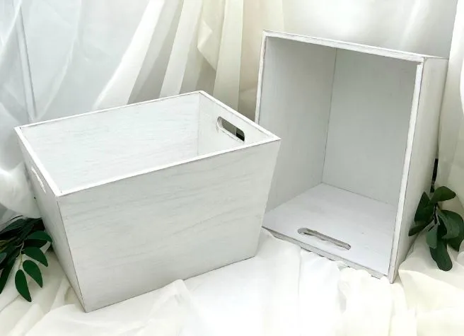 White Wood Bins