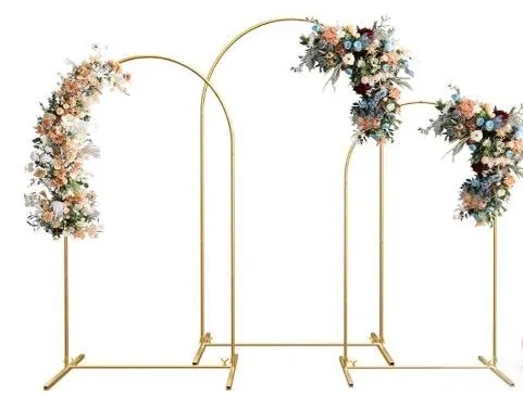 Set of 3 Gold Metal Arches- 4FT, 5FT, & 6 FT