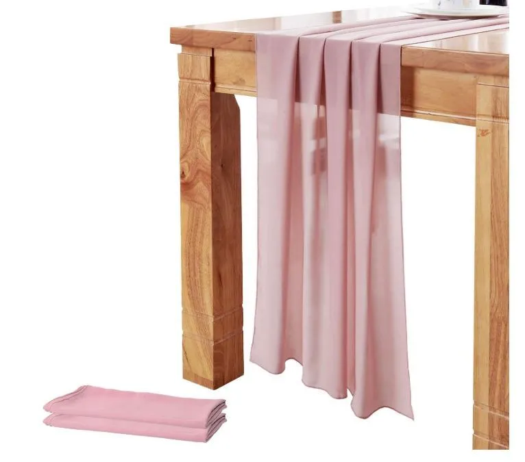 Dusty Rose Chiffon Table Runner