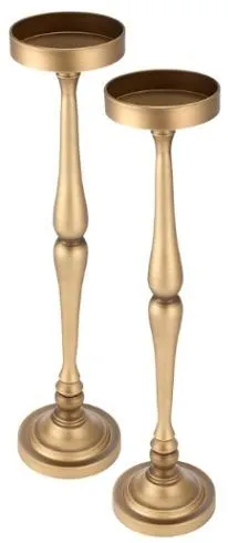 Round Brass Metal Stands - Set of 2