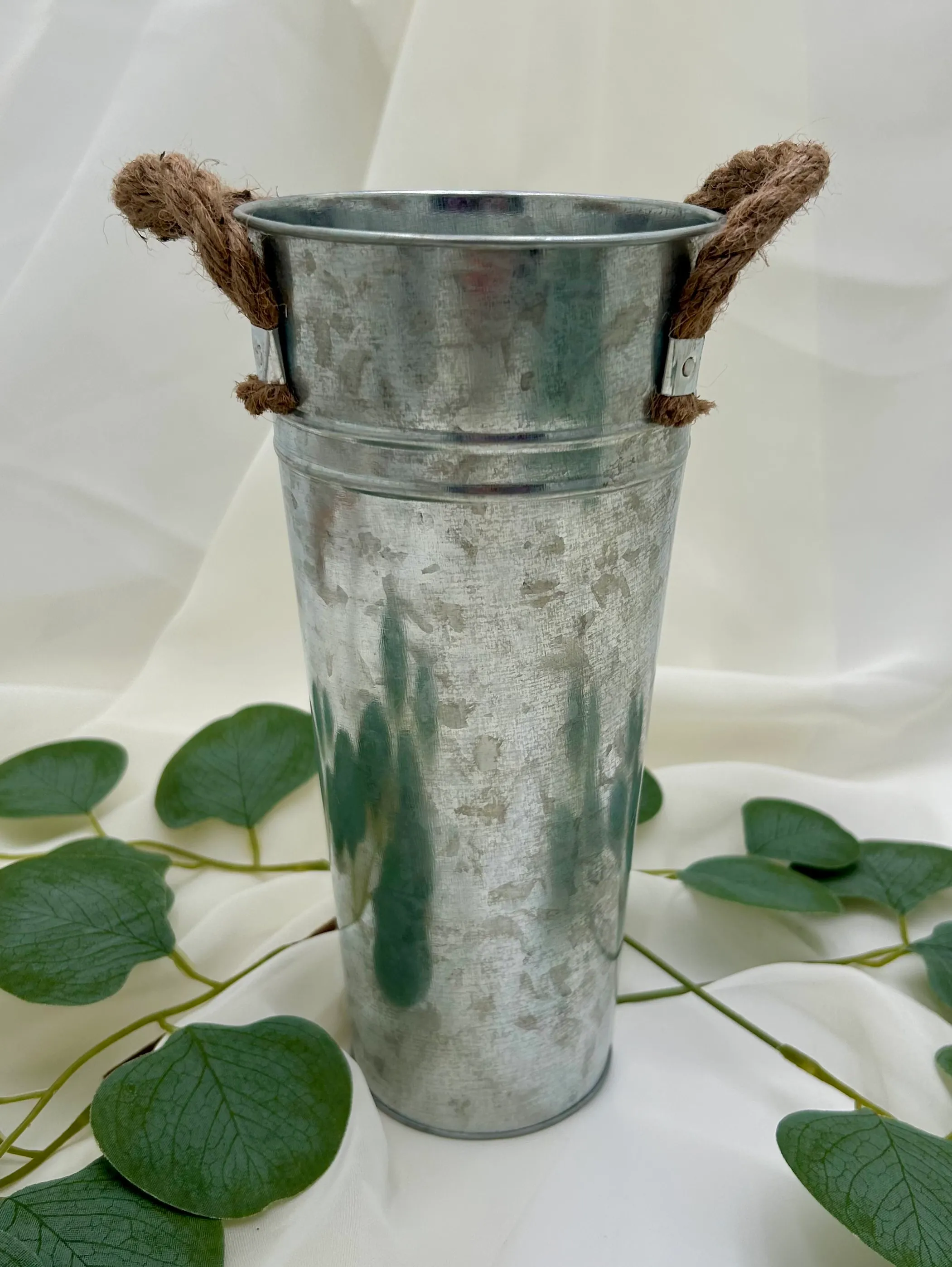 Tall Galvanized Steel Vases