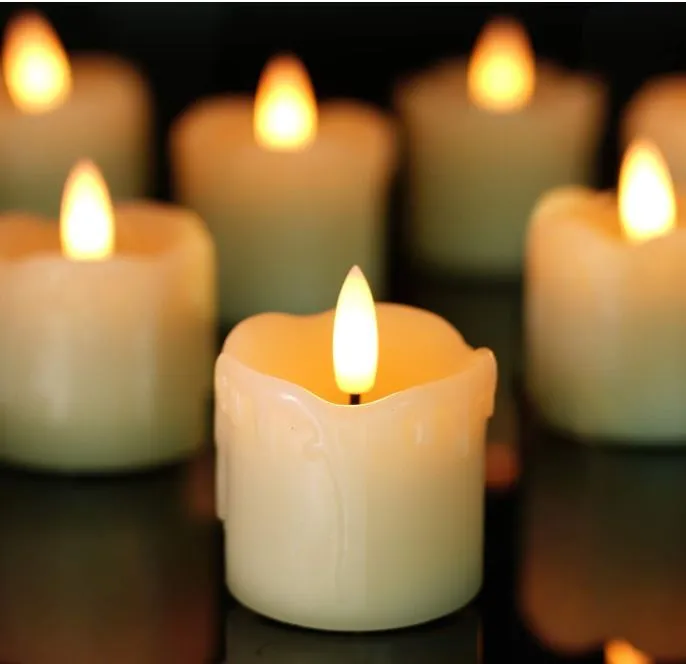 Flameless Votive Wax Candles- Set of 6