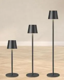 Black Cordless Lamp with 7 Adjustable Heights