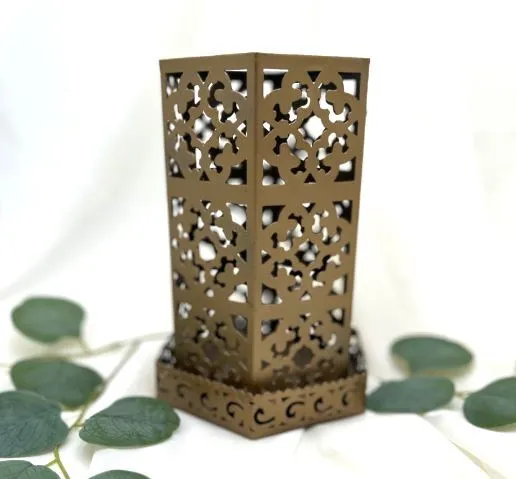 Large Gold Metal Luminary Candle Holder