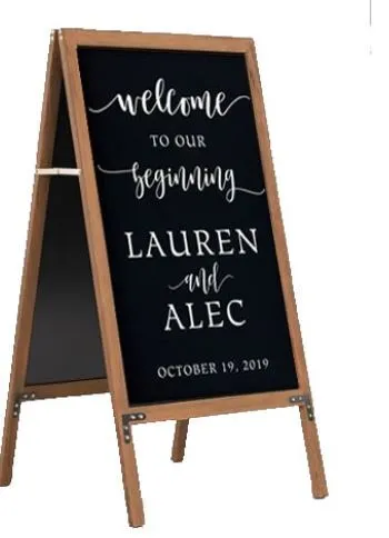 Chalkboard Style Brown Wood Sign