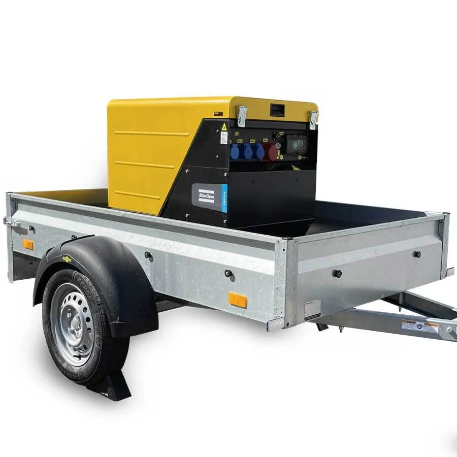 QEP S14, Génératrice mobile essence Atlas Copco – 11.8 kVA – 4,3 h d’autonomie (avec remorque)