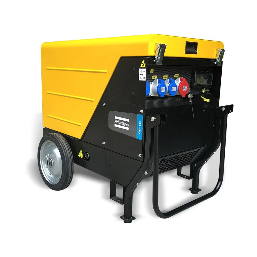 QEP S14, Génératrice mobile essence Atlas Copco – 11.8 kVA – 4,3 h d’autonomie (avec remorque)