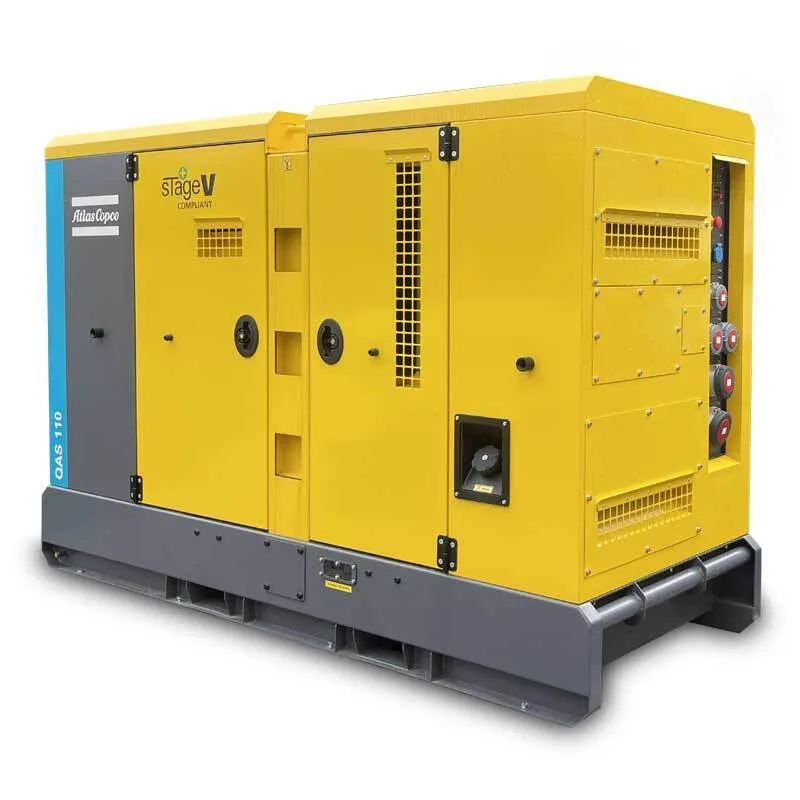 QAS 110 AMF, Génératrice mobile diesel Atlas Copco – 116 kVA – 11 h d’autonomie
