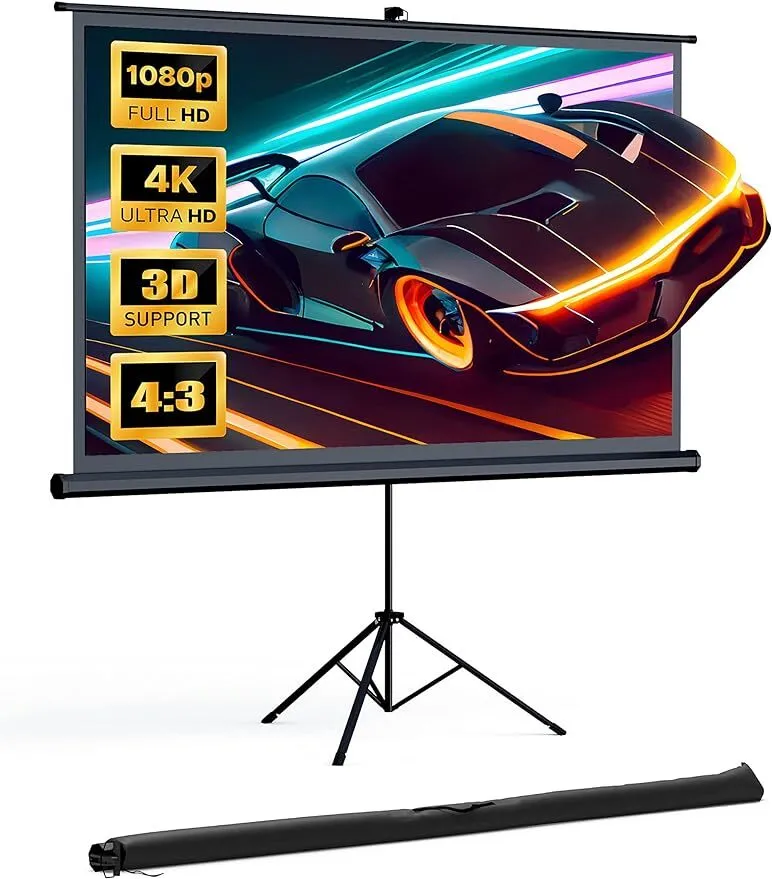 120" Tripod Projector Screen 4K HD