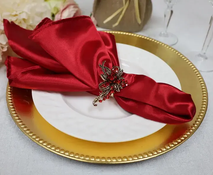 Dinner Napkins Satin 20x20 - Apple Red