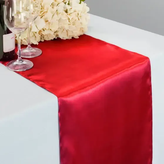 14 X 108" Satin Table Runner - Red