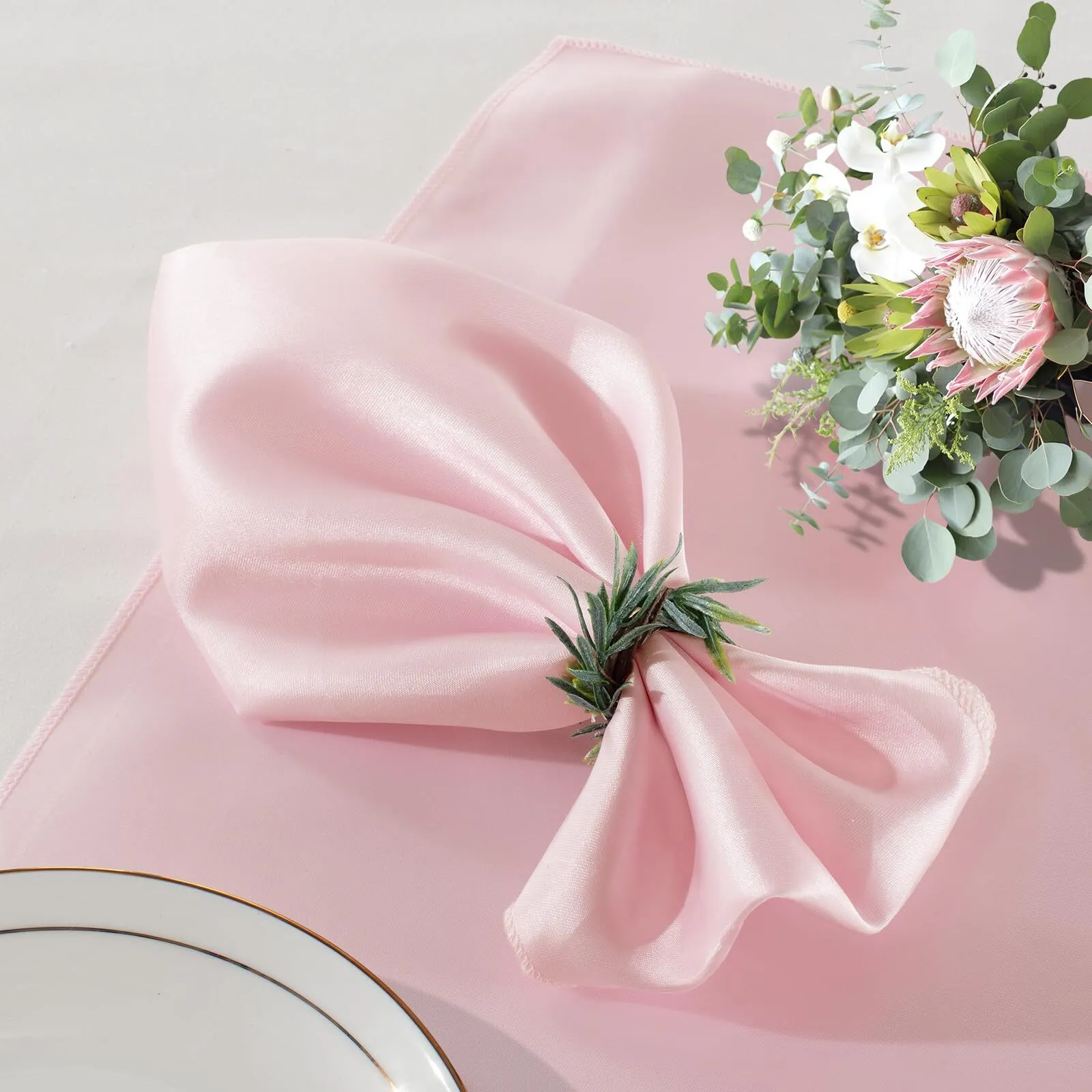 Dinner Napkins Satin 20x20 Pink