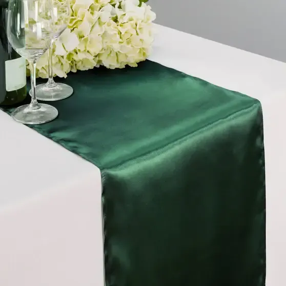 14 X 108" Satin Table Runner - Hunter Green