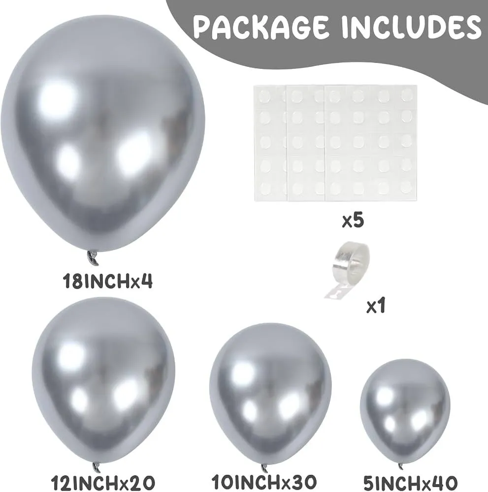 Silver Metallic Balloons packet