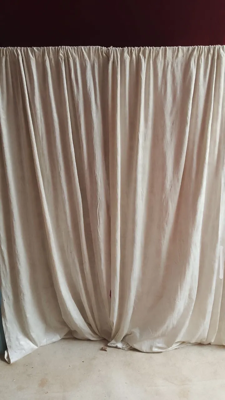 White Velvet Backdrop Curtains (80)